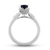 Thumbnail Image 2 of Natural Blue Sapphire Ring 1/3 ct tw Diamonds 14K White Gold