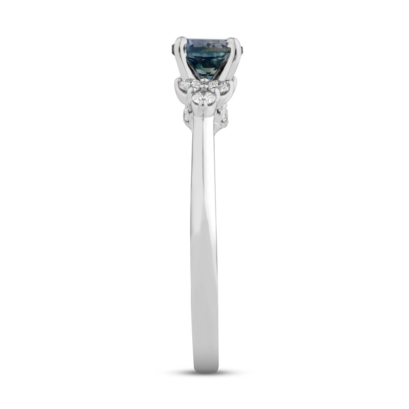 Main Image 3 of Montana Blue Natural Sapphire Ring 1/5 ct tw Diamonds 10K White Gold