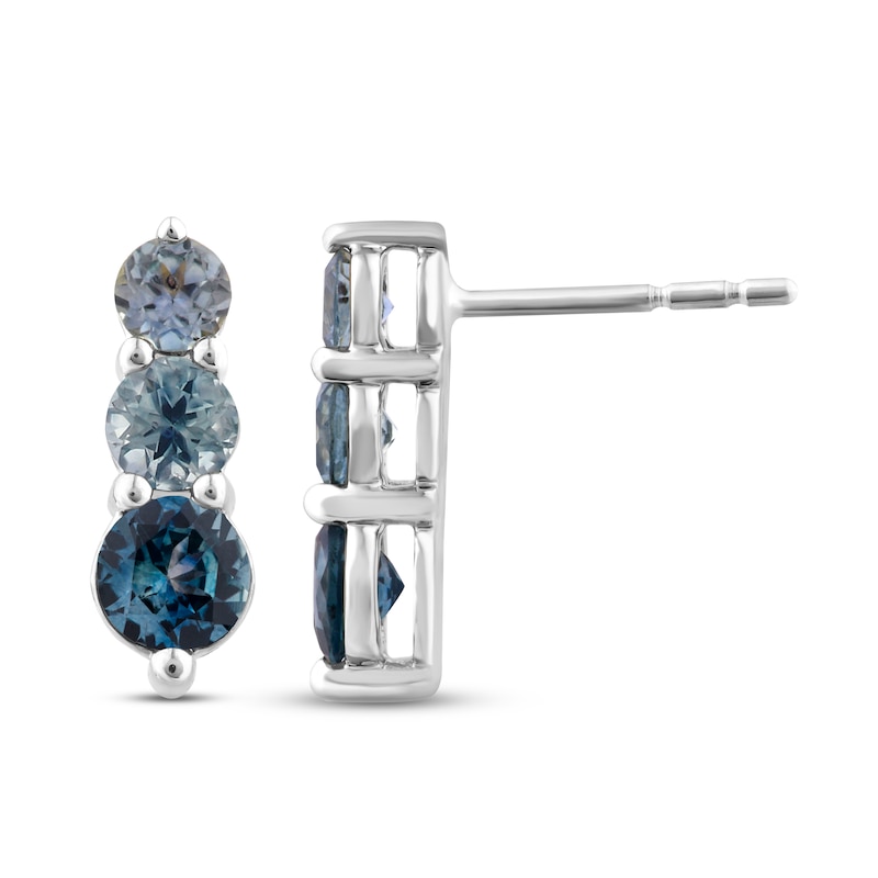 Main Image 1 of Montana Blue Natural Sapphire Ombre Earrings 10K White Gold