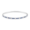 Thumbnail Image 0 of Natural Blue Sapphire  Bangle Bracelet 1/5 ct tw Diamonds 14K White Gold