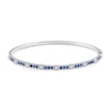 Thumbnail Image 1 of Natural Blue Sapphire  Bangle Bracelet 1/5 ct tw Diamonds 14K White Gold