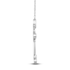 Thumbnail Image 3 of Natural Blue Sapphire Cross Pendant Necklace 1/10 ct tw Diamonds 14K White Gold