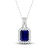 Thumbnail Image 1 of Blue & White Lab-Created Sapphire Necklace 10K White Gold 18&quot;