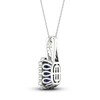 Thumbnail Image 4 of Blue & White Lab-Created Sapphire Necklace 10K White Gold 18&quot;