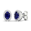 Thumbnail Image 0 of Lab-Created Blue Sapphire & Lab-Created White Sapphire Stud Earrings 10K White Gold