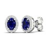 Thumbnail Image 1 of Blue & White Lab-Created Sapphire Stud Earrings 10K White Gold