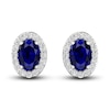 Thumbnail Image 1 of Lab-Created Blue Sapphire & Lab-Created White Sapphire Stud Earrings 10K White Gold
