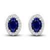 Thumbnail Image 2 of Blue & White Lab-Created Sapphire Stud Earrings 10K White Gold