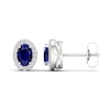 Thumbnail Image 2 of Lab-Created Blue Sapphire & Lab-Created White Sapphire Stud Earrings 10K White Gold