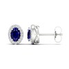 Thumbnail Image 3 of Blue & White Lab-Created Sapphire Stud Earrings 10K White Gold