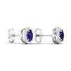 Thumbnail Image 3 of Lab-Created Blue Sapphire & Lab-Created White Sapphire Stud Earrings 10K White Gold