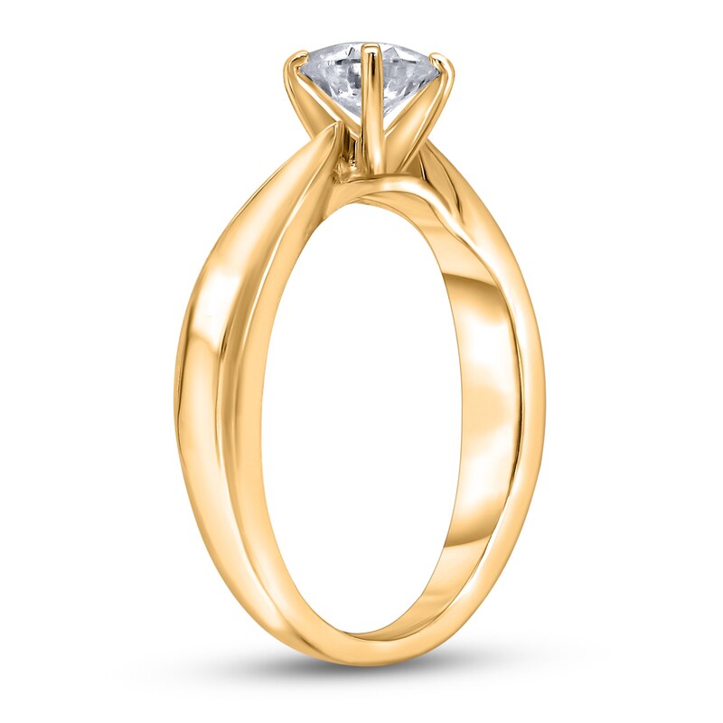 Main Image 2 of Diamond Solitaire Concave Engagement Ring 1/2 ct tw Round 14K Yellow Gold (I2/I)