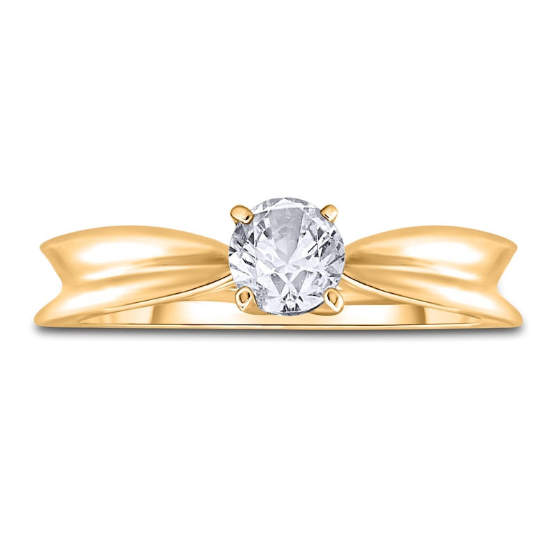 Main Image 3 of Diamond Solitaire Concave Engagement Ring 1/2 ct tw Round 14K Yellow Gold (I2/I)