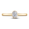 Thumbnail Image 3 of Diamond Solitaire Engagement Ring 1/2 ct tw Bezel-Set Oval 14K Yellow Gold (I2/I)