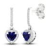 Thumbnail Image 2 of Natural Blue Sapphire Earrings 1/8 ct tw Diamonds 14K White Gold