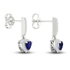Thumbnail Image 3 of Natural Blue Sapphire Earrings 1/8 ct tw Diamonds 14K White Gold