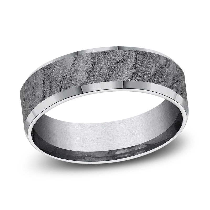 Rock Wedding Band Grey Tantalum 7.0mm