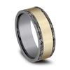 Thumbnail Image 2 of Rock Wedding Band 14K Yellow Gold/Gray Tantalum 8.0mm