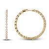 Diamond Hoop Earrings 4-1/4 ct tw Round 14K Yellow Gold