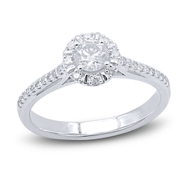 Diamond Engagement Ring 1/2 ct tw Round 14K White Gold