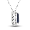 Thumbnail Image 2 of Natural Blue Sapphire Pendant Necklace 1/5 ct tw Diamonds 14K White Gold