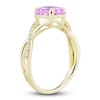Thumbnail Image 6 of Pink Lab-Created Sapphire Ring, Earring & Necklace Set 1/5 ct tw Diamonds 10K Yellow Gold
