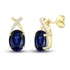 Thumbnail Image 3 of Blue Lab-Created Sapphire Ring, Earring & Necklace Set 1/5 ct tw Diamonds 10K Yellow Gold