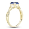 Thumbnail Image 6 of Blue Lab-Created Sapphire Ring, Earring & Necklace Set 1/5 ct tw Diamonds 10K Yellow Gold