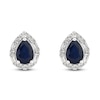 Thumbnail Image 0 of Natural Blue Sapphire Earrings 1/3 ct tw Diamonds 14K White Gold