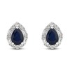 Thumbnail Image 0 of Natural Blue Sapphire Earrings 1/3 ct tw Diamonds 14K White Gold