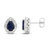 Thumbnail Image 1 of Natural Blue Sapphire Earrings 1/3 ct tw Diamonds 14K White Gold