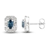 Thumbnail Image 1 of Montana Blue Natural Sapphire Stud Earrings 1/5 ct tw Diamonds 10K White Gold