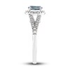 Thumbnail Image 3 of Montana Blue Oval-Cut Natural Sapphire Ring 1/4 ct tw Round Diamonds 10K White Gold