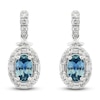 Thumbnail Image 1 of Montana Blue Natural Sapphire Drop Earrings 1/4 ct tw Diamonds 10K White Gold
