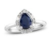 Thumbnail Image 1 of Natural Blue Sapphire Ring 1/5 ct tw Diamonds 14K White Gold