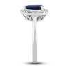 Thumbnail Image 3 of Natural Blue Sapphire Ring 1/5 ct tw Diamonds 14K White Gold