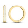 Hoop Earrings White Enamel 14K Yellow Gold