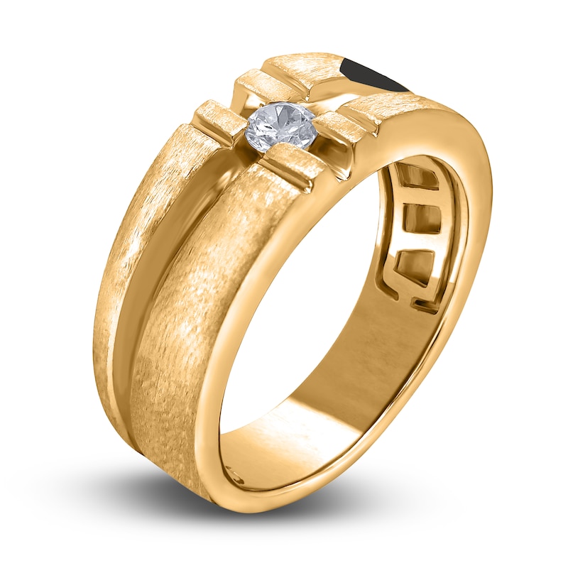 Men's Diamond Anniversary Ring 1/5 ct tw Round 14K Yellow Gold