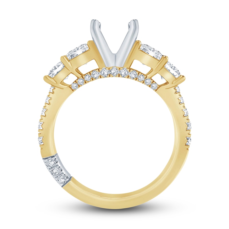 Main Image 2 of Pnina Tornai Lab-Grown Diamond Engagement Ring Setting 1-3/8 ct tw Princess/Round 14K Yellow Gold