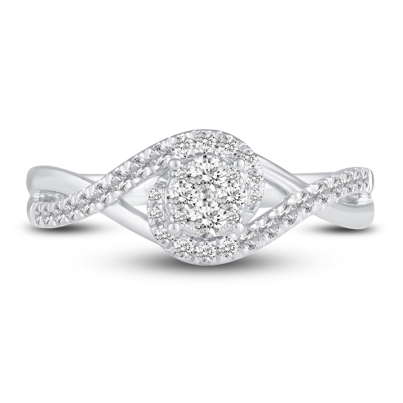 Diamond Engagement Ring 3/8 ct tw Round 10K White Gold