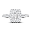 Thumbnail Image 3 of Diamond Double Halo Engagement Ring 1 ct tw Emerald/Round 14K White Gold