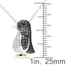 Thumbnail Image 3 of Black Diamond Penguin Necklace Diamond Accents Sterling Silver 18"