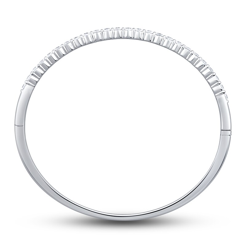 Main Image 3 of Diamond Bangle Bracelet 3 ct tw Round 14K White Gold