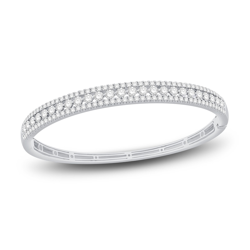 Diamond Bangle Bracelet 4 ct tw Round 14K White Gold