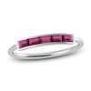 Thumbnail Image 1 of Juliette Maison Natural Rhodolite Garnet Baguette Bar Ring 10K White Gold