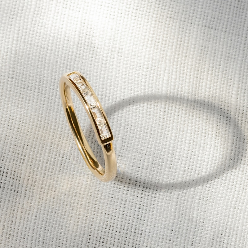 Main Image 4 of Juliette Maison Natural Pink Tourmaline Baguette Bar Ring 10K Rose Gold