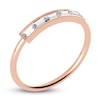 Thumbnail Image 2 of Juliette Maison Natural White Sapphire Baguette Bar Ring 10K Rose Gold