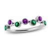 Thumbnail Image 1 of Juliette Maison Natural Emerald & Natural Amethyst Ring 10K White Gold