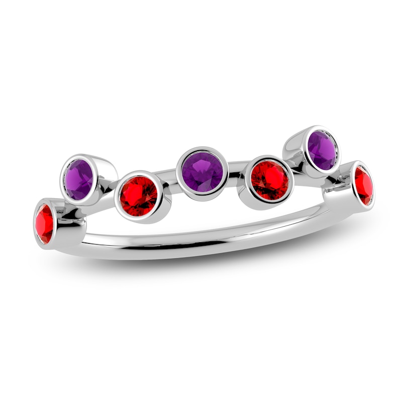 Main Image 1 of Juliette Maison Natural Ruby & Natural Amethyst Ring 10K White Gold