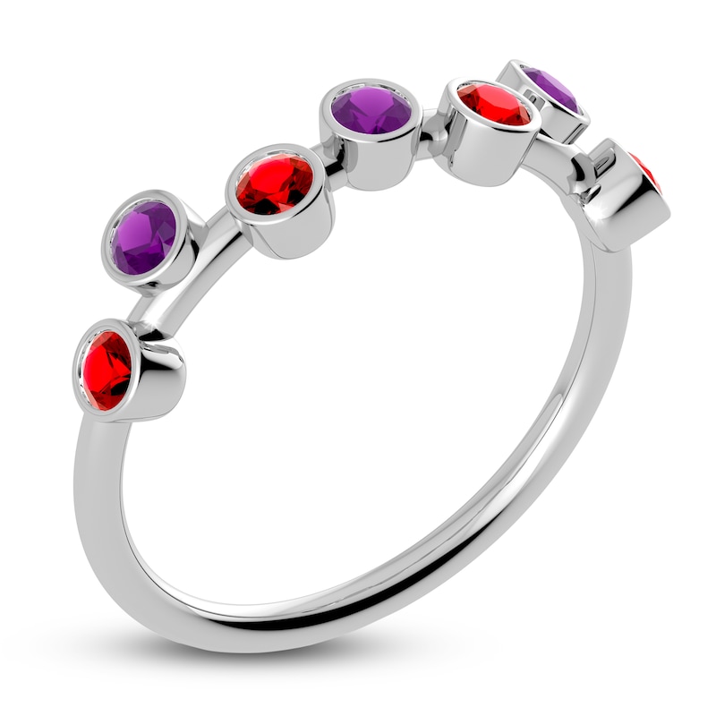 Main Image 2 of Juliette Maison Natural Ruby & Natural Amethyst Ring 10K White Gold